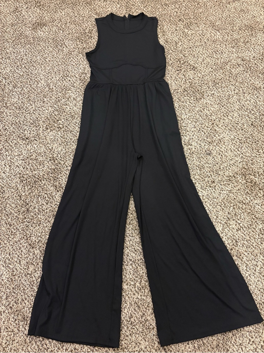 Cider Black Sleeveless Wide-Leg Jumpsuit